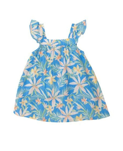 Blue Island Floral Muslin Dress