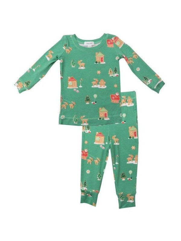 Green Gingerbread Bamboo Lounge Wear Set