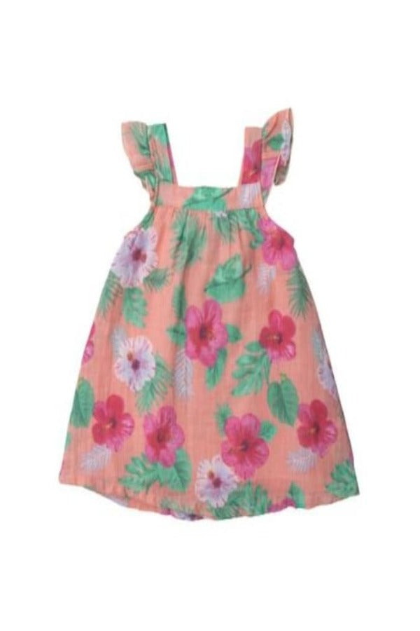 Hibiscus Floral Muslin Dress