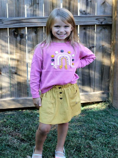 Mustard pocketed skirt