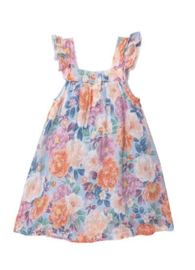 Multi Color Floral Muslin Dress